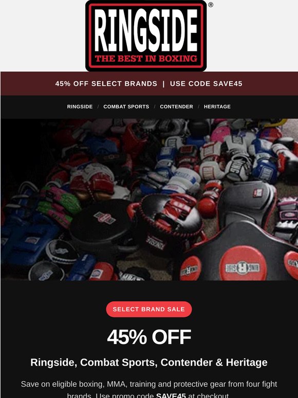 45% off select brands starts now