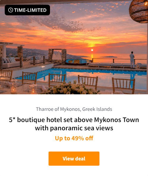 5* boutique hotel set above Mykonos Town with panoramic sea views