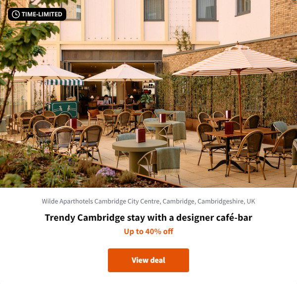 Trendy Cambridge stay with a designer café-bar