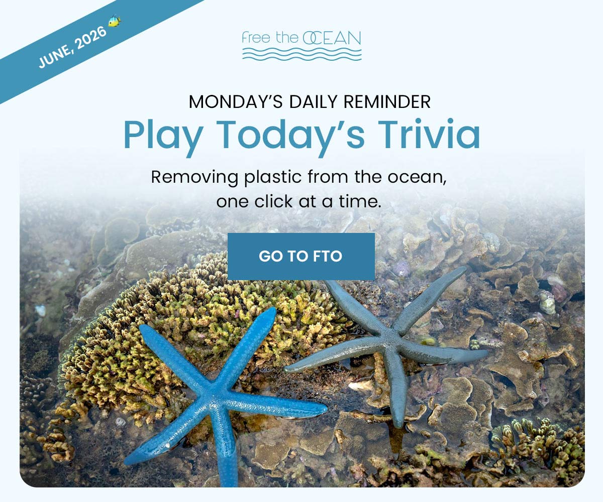 Monday's Daily Reminder - Play Today's Trivia - Removing plastic from the ocean one click at a time