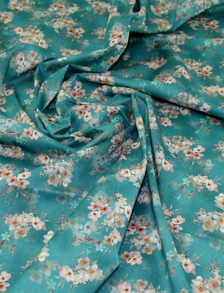 Deadstock Cotton Lawn Fabric Teal