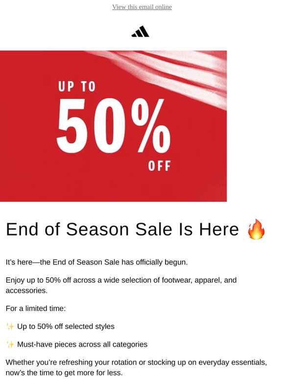 End of Season Sale Starts Now 🔥