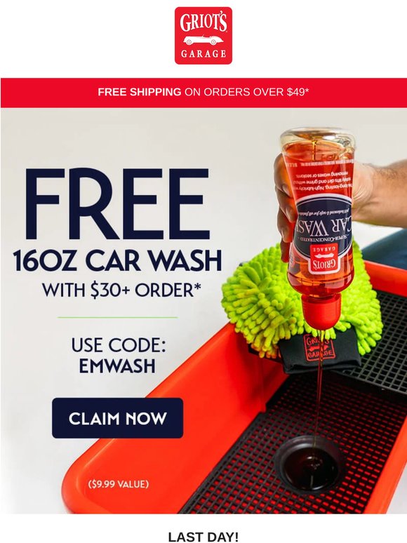 ⏰Free 16oz Car Wash Offer Ends Tonight!