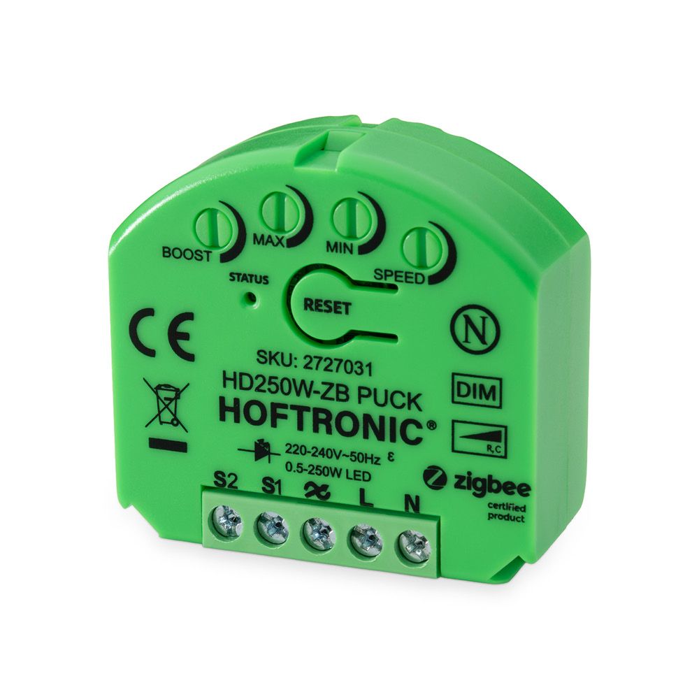 Smart Zigbee Dimmer 300W on a white background with a discount figure.