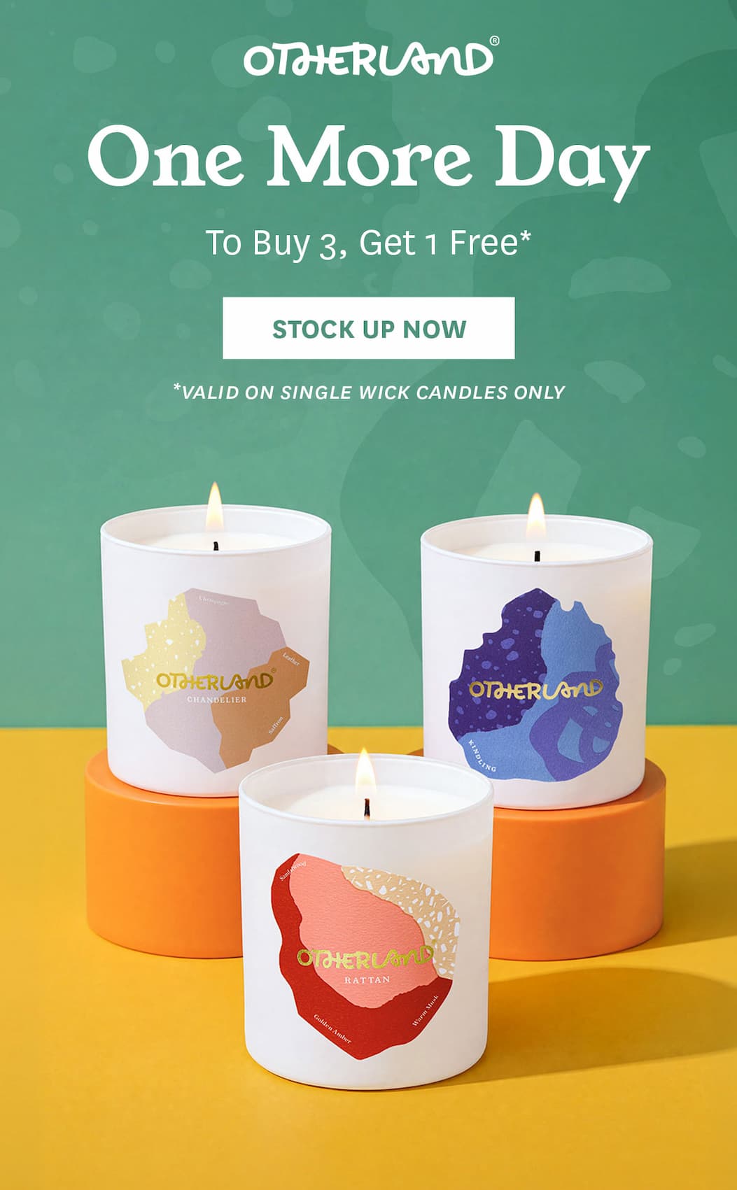 Extended 1 More Day: Buy 3, Get 1 Free On Single Wick Candles