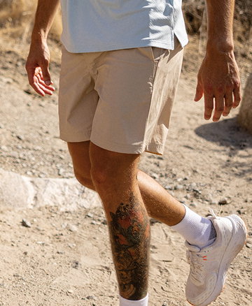 Men's khaki shorts.