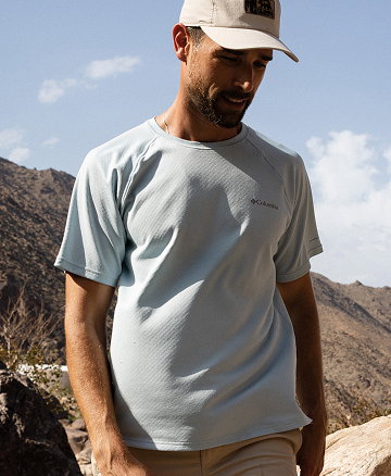 Men's light blue shirt.