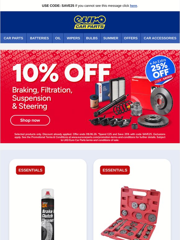 ⏰Final Hours! 10% Off Braking, Filtration, Steering & Suspension