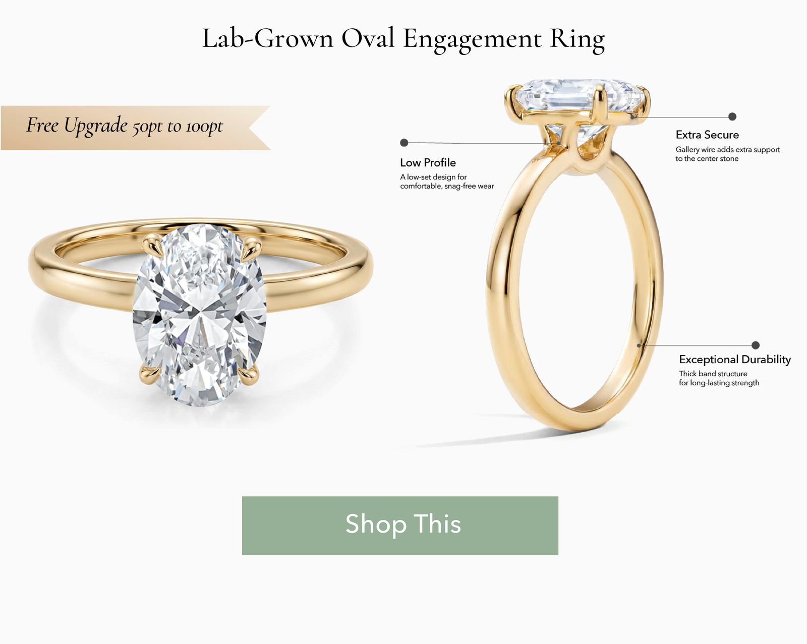 Lab-Grown Oval Engagement Ring