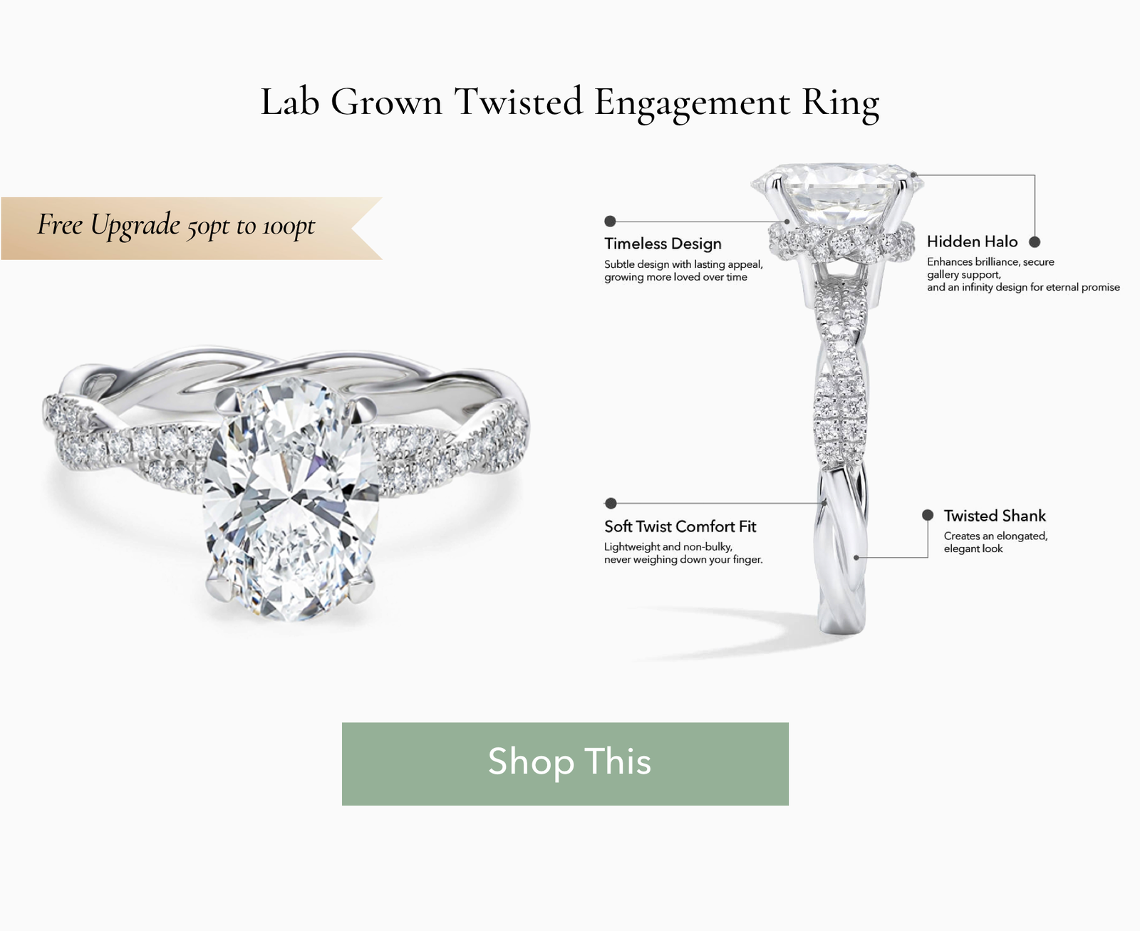 Lab Grown Twisted Engagement Ring