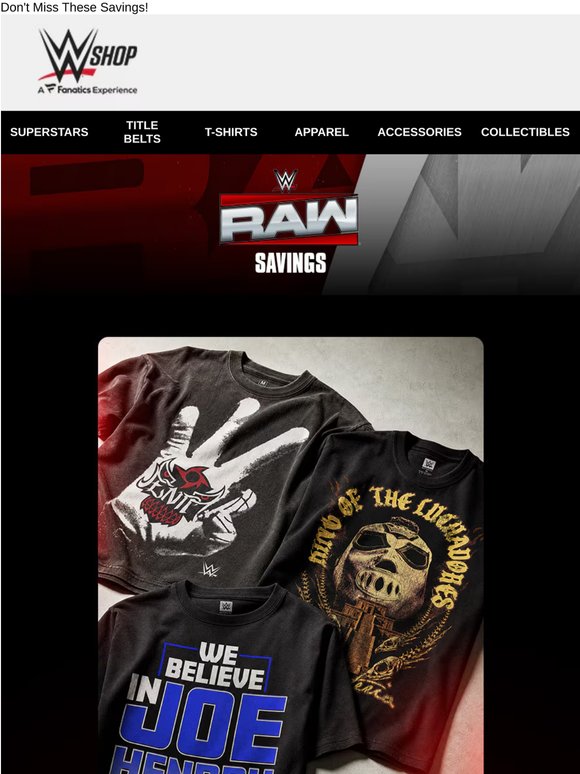 Save 25% Off WWE Favorites Today!