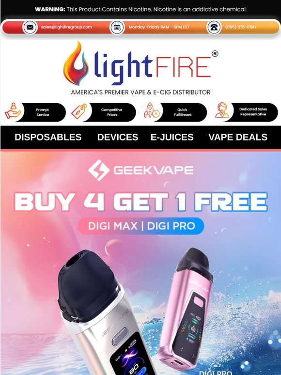 ⏳ Buy 4 GeekVape Digi MAX Kits or 4 Digi PRO Kits, Get 1 Free — Ending Soon