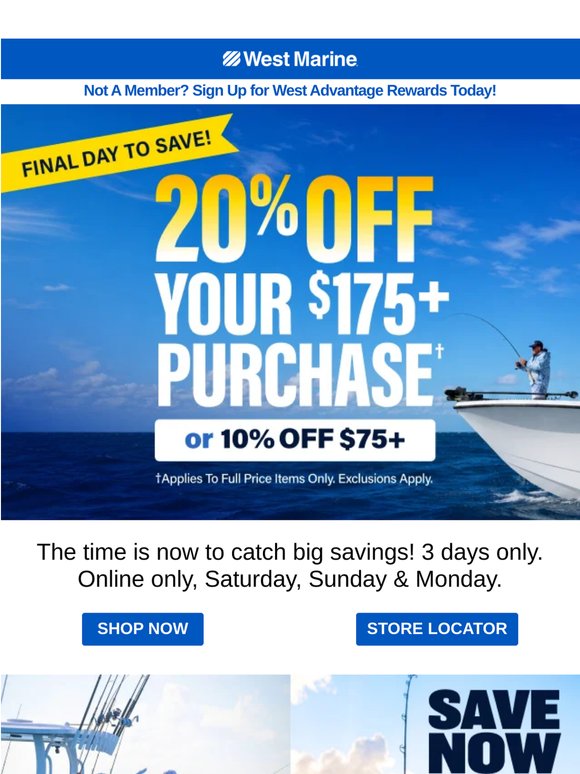 LAST CHANCE for 20% Off Your $175+ Order!