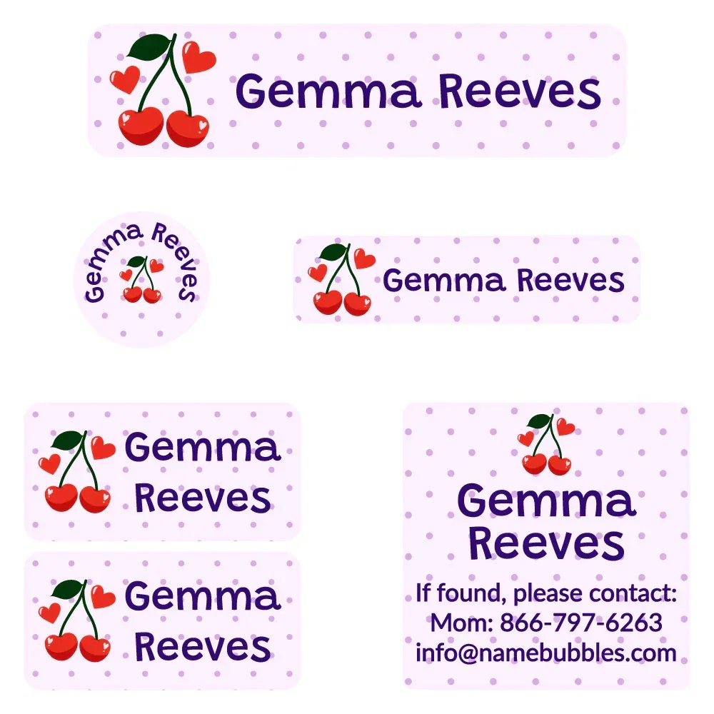 Image of Cherries Camp Labels Pack