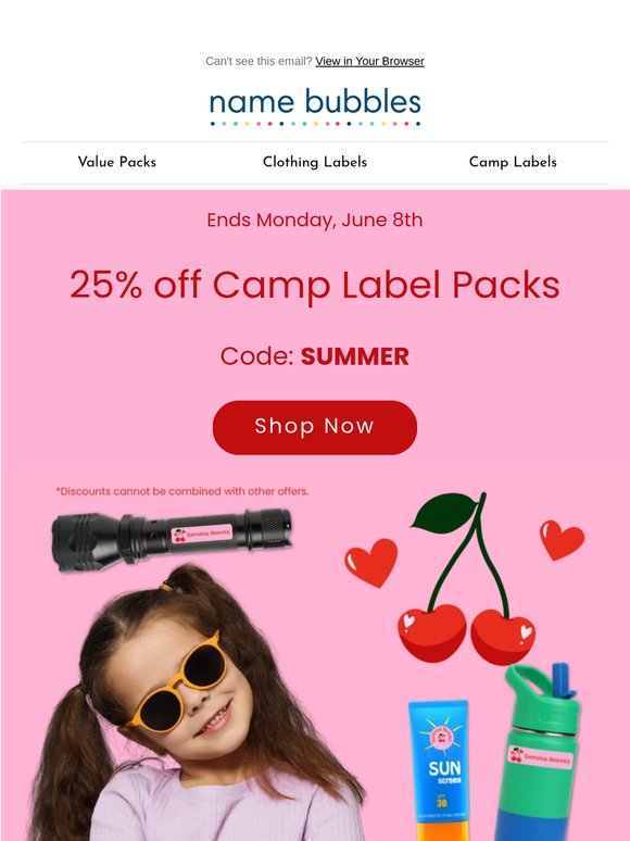 ⏰ Final hours: 25% off Camp Label Packs
