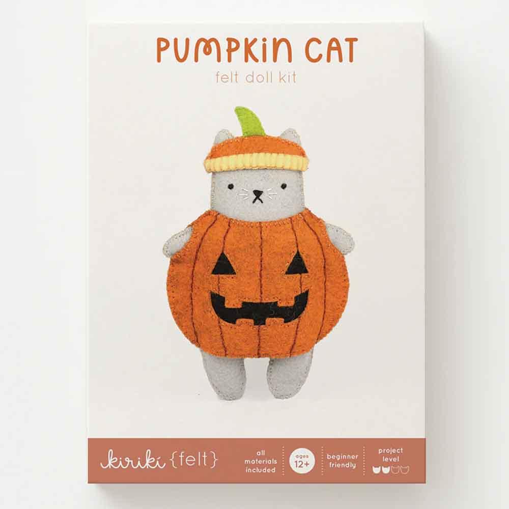 Image of Kiriki Press - Pumpkin Cat Felt Doll Kit