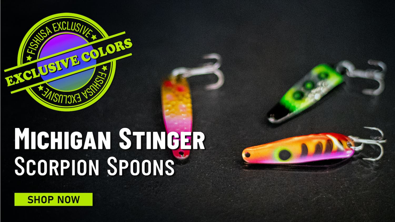 FishUSA Exclusive Colors! Michigan Stinger Scorpion Spoons Shop Now