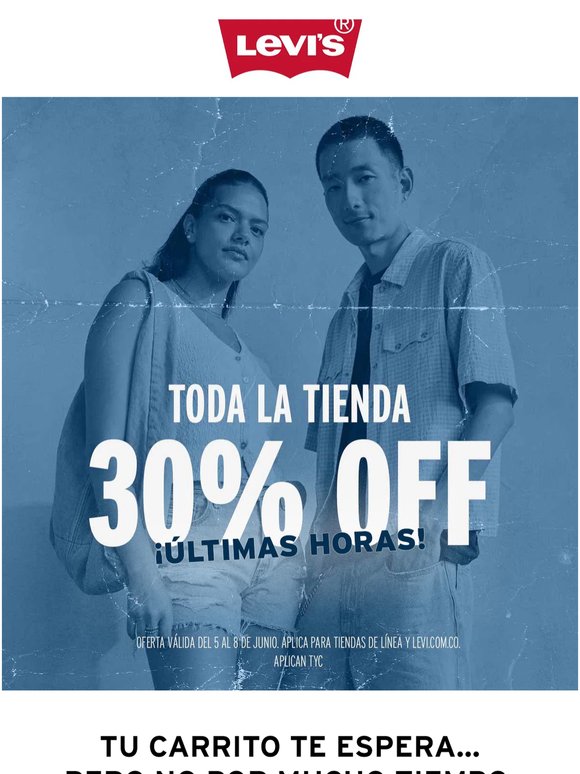 🚨 Últimas horas: 30% OFF en toda la tienda Levi's® 🔥👖