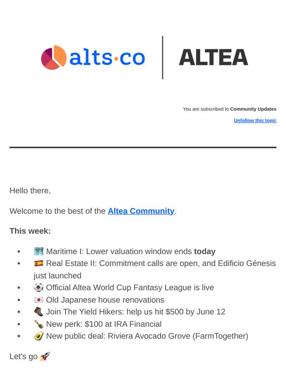 📆 This Week in the Altea Community