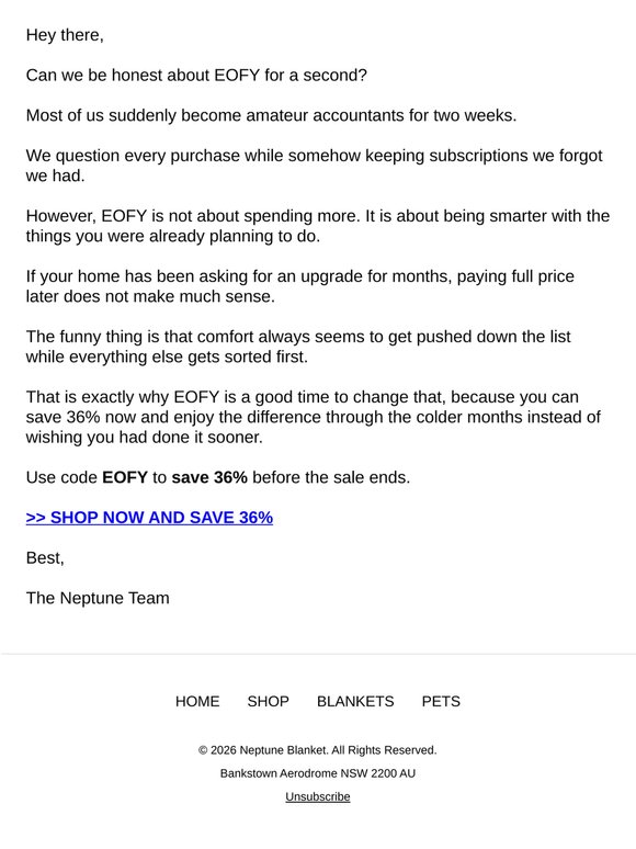 Before EOFY ends save yourself 36%