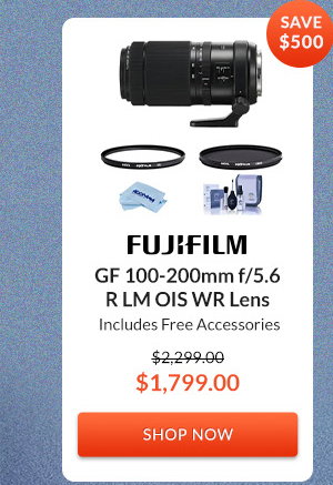 Fujifilm GF 100-200mm f/5.6 R LM OIS WR Lens | Includes Free Accessories