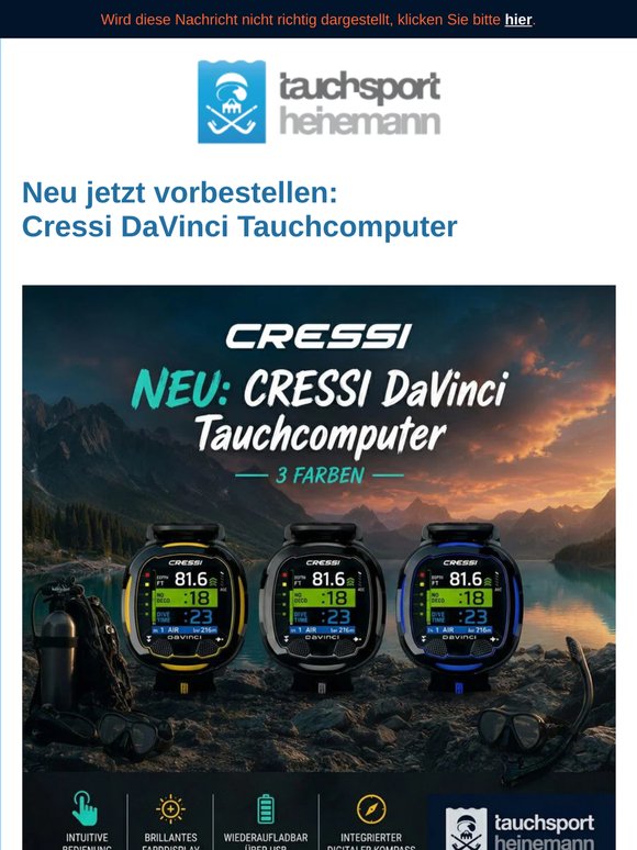 Neuheiten und Schnäppchen bei Tauchsport Heinemann