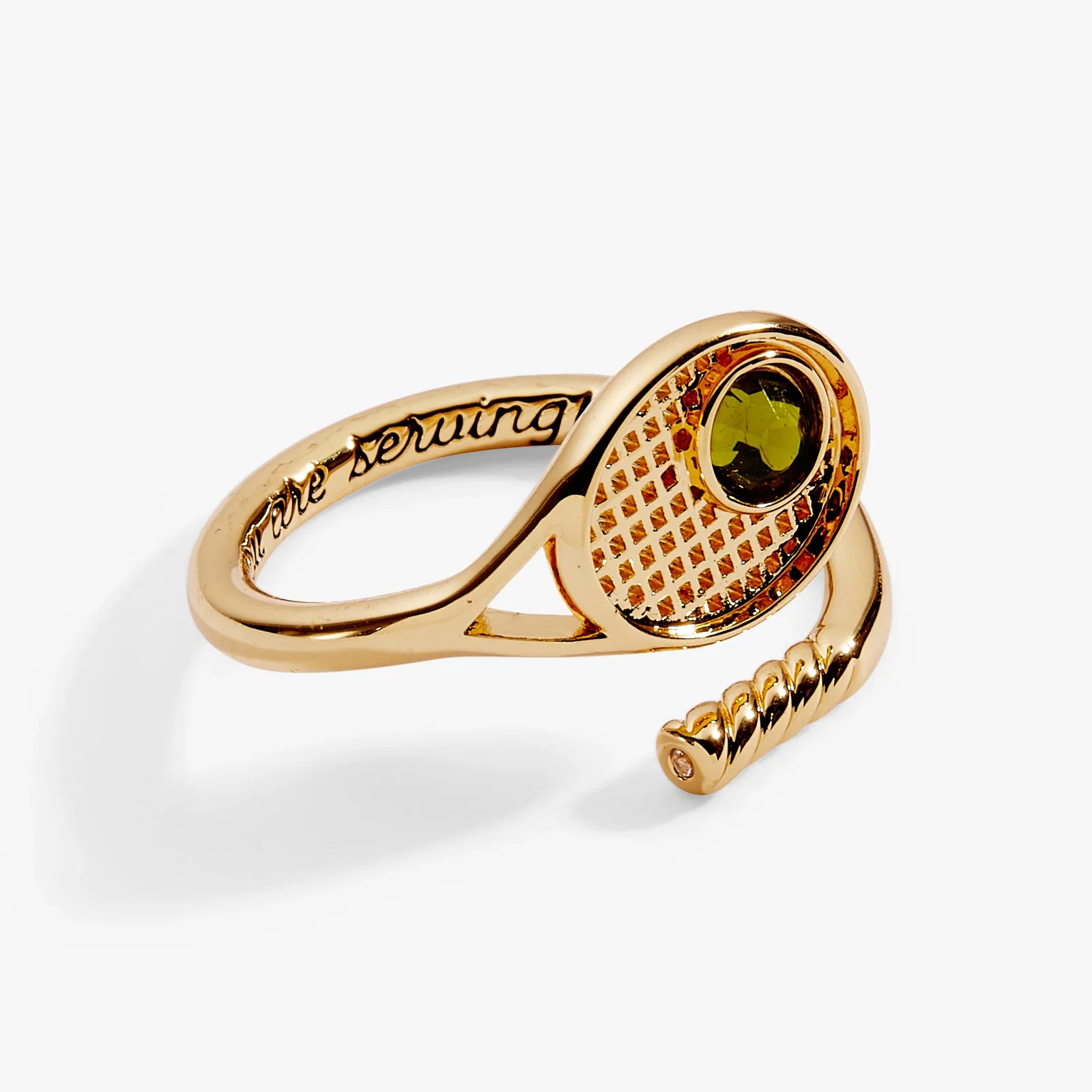 Image of Tennis Racket 'You Are Serving' Wrap Ring