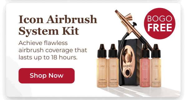 ICON AIRBRUSH SYSTEM KIT: Achieve flawless airbrush coverage that lasts up to 18 hours.