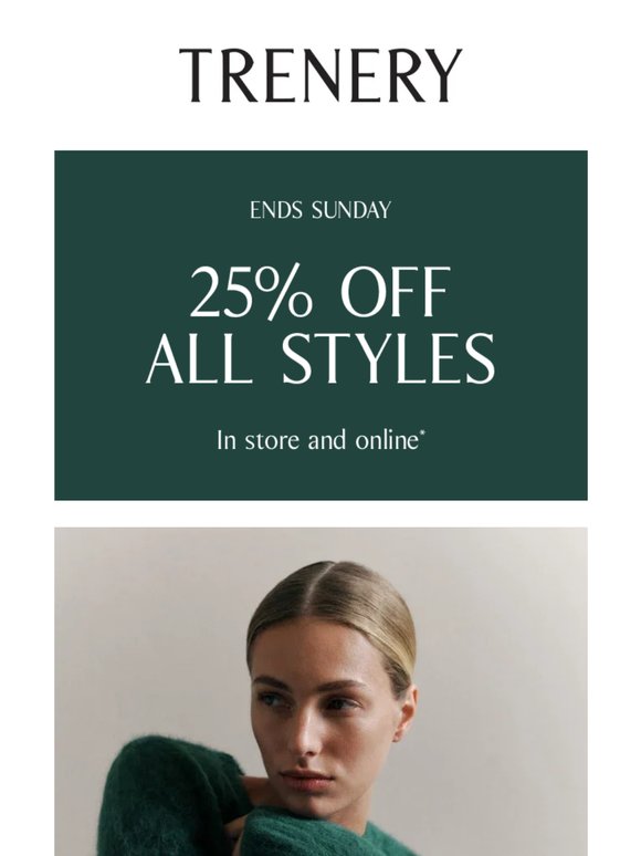 25% Off Ends Sunday