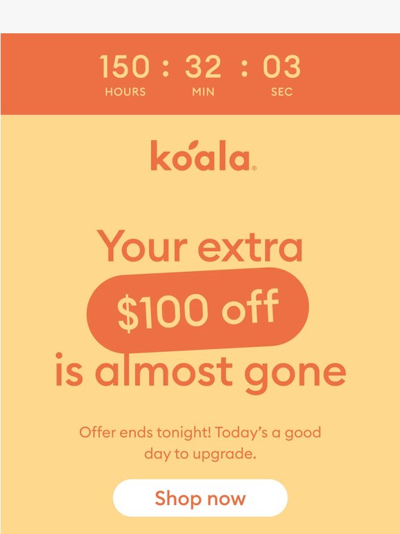 Your extra $100 off expires tonight ⏰