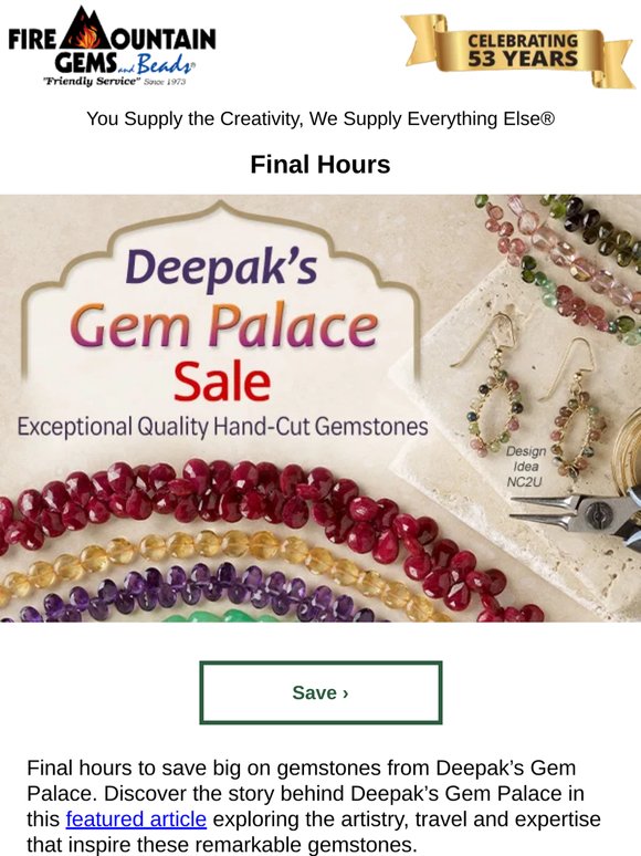 Final Hours! 53rd Anniversary Gemstone SALE