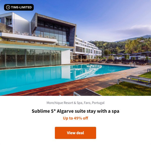 Sublime 5* Algarve suite stay with a spa