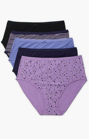 5 Pack Cotton Purple Multi Briefs
