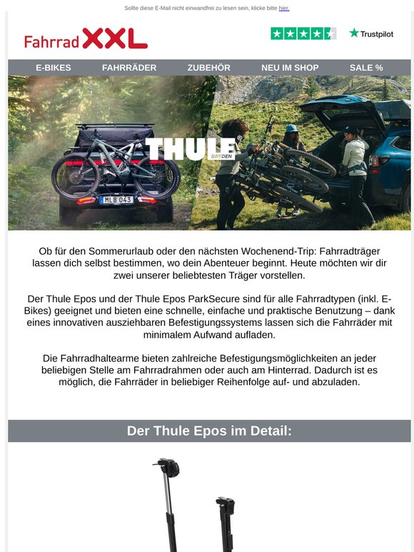 Fahrradträger-Empfehlung: Der Thule Epos 🚗 🚲