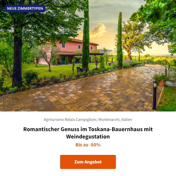 Romantischer Genuss im Toskana-Bauernhaus mit Weindegustation