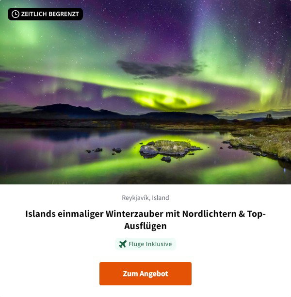 Islands einmaliger Winterzauber mit Nordlichtern & Top-Ausflügen