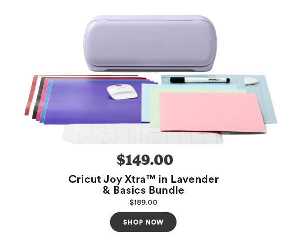 $149 Cricut Joy Xtra™ in Lavender & Basics Bundle SHOP NOW