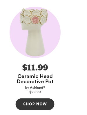$11.99 Ceramic Head Decorative Pot by Ashland