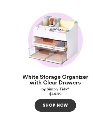 White Storage Organizer with Clear Drawers