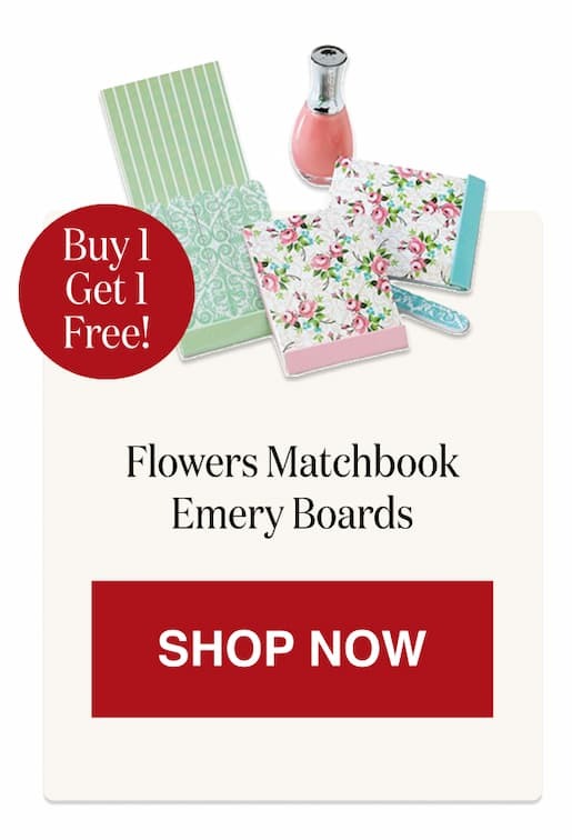 Vintage Flowers Matchbook Emery Boards - BOGO [Click here to Shop Now]