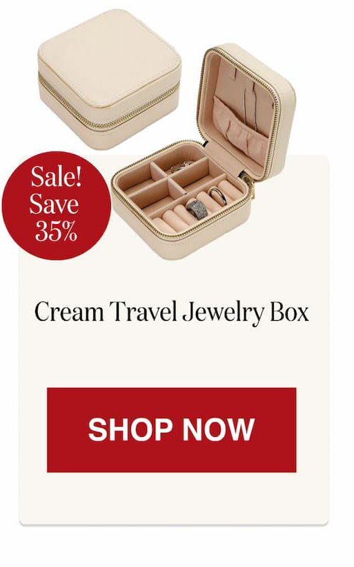 Cream Travel Jewelry Box [Click here to Shop Now]