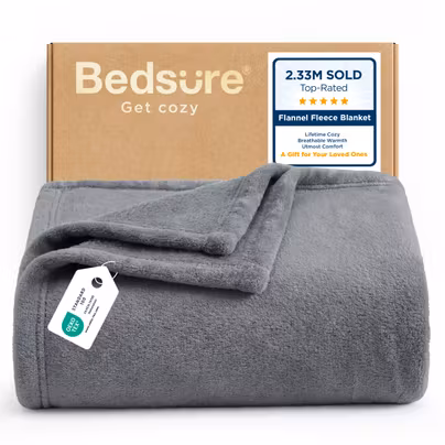 Bedsure Fleece Throw Blanket for Sofa 130x150cm with...