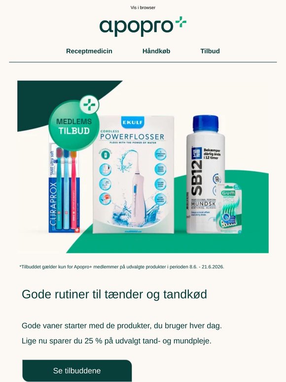 Spar 25% på udvalgt tand- og mundpleje