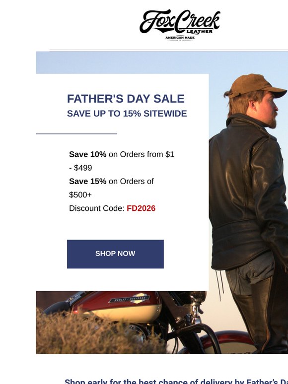 Save Up to 15% for Father’s Day