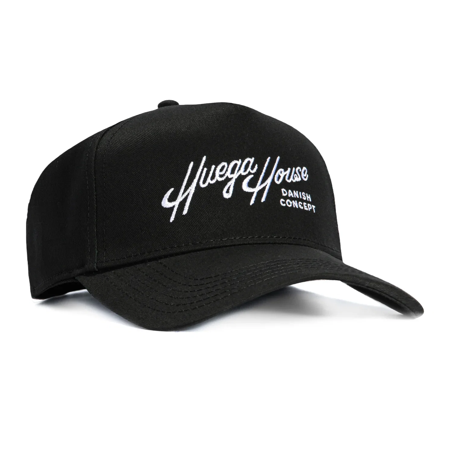Image of Huega House Retro Script Snapback Hat - Black