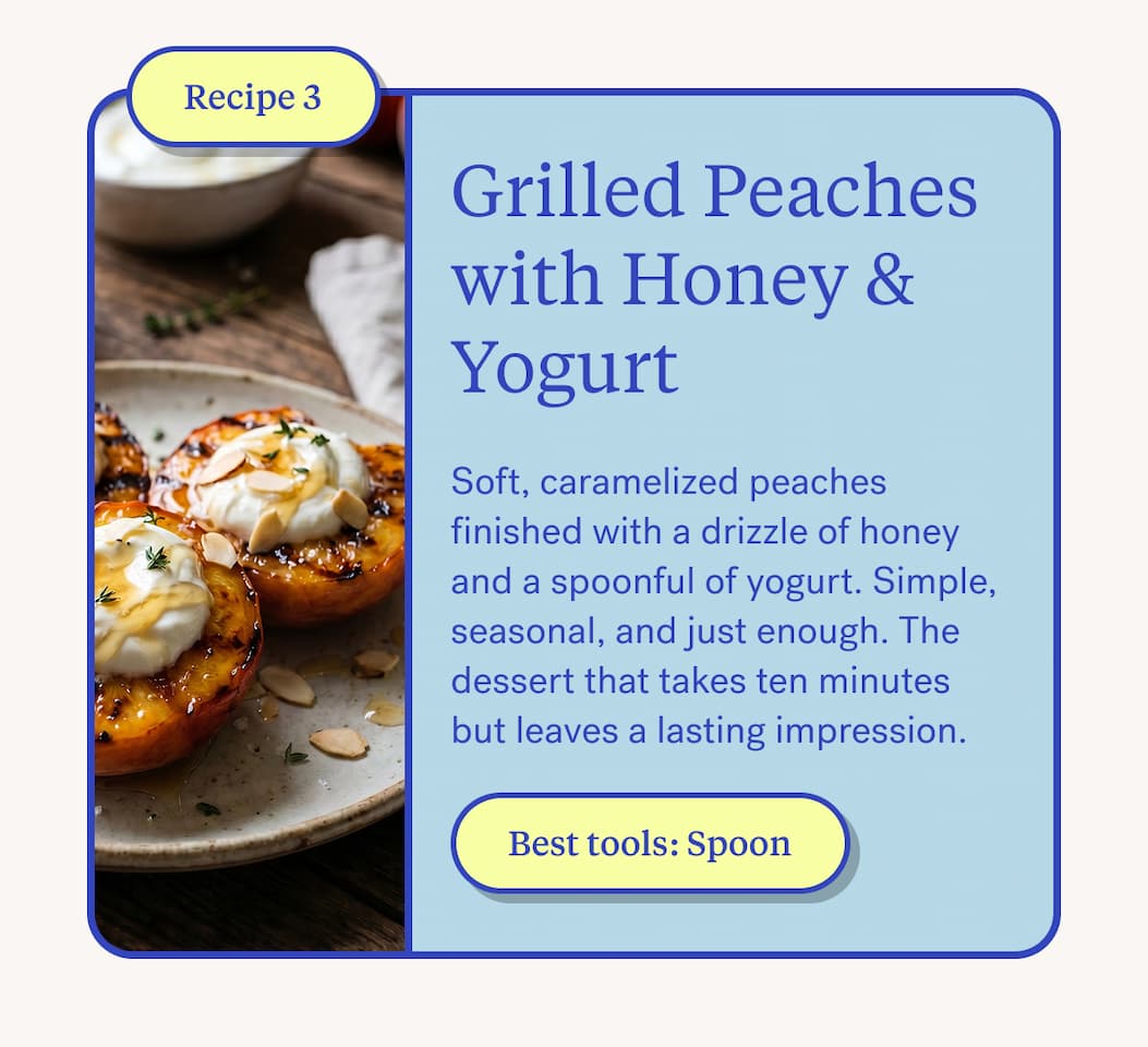 Grilled Peaches with Honey & Yogurt