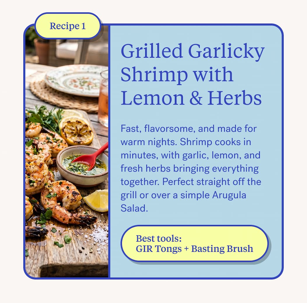 Grilled Garlicky Shrimp with Lemon & Herbs
