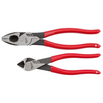 Milwaukee 2PC Dipped Grip Cutting Pliers Set (USA), Model# MT500-2