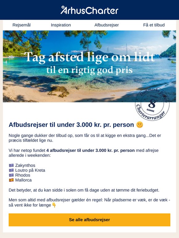 4 afbudsrejser under 3.000 kr. 😱
