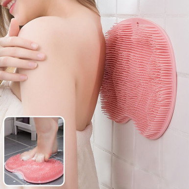 Silicone Back and Foot Shower Scrubber Mat with Suction Cups